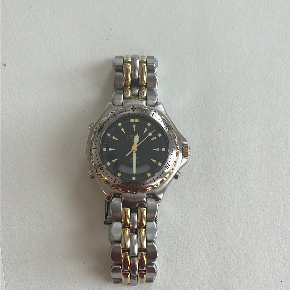 Two-Tone Silver and Gold Watch-Fossil Brand